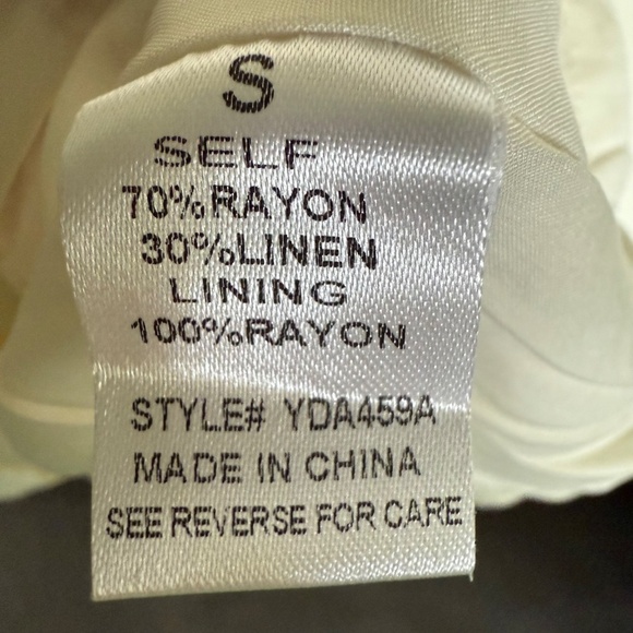 Audrey 3+1 Floral Linen Blend Mini Dress Milkmaid Size Small - Picture 9 of 10